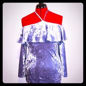 Ice Blue stretchy halter dress in a Lg